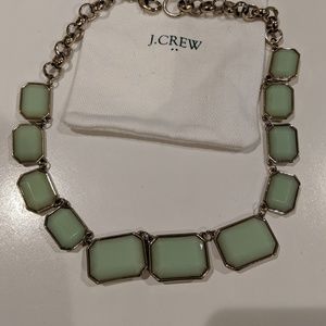 J Crew - Mint Green Emerald bronze chain necklace